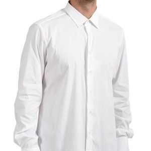 Malo Men's White Stretch Long Sleeve Dress Shirt